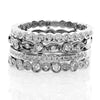 LARGE .59CT DIAMOND 18K WHITE GOLD MULTI ROW FILIGREE STACKABLE ANNIVERSARY RING