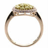 1.0CT PINK & FANCY YELLOW DIAMOND 18K YELLOW & ROSE GOLD ROUND HALO CLUSTER RING