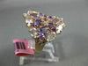 ESTATE 5.0CT AAA AMETHYST TANZANITE & PINK QUARTZ 14KT ROSE GOLD FILIGREE RING