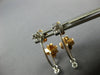 LARGE .27CT DIAMOND 18KT WHITE & ROSE GOLD 3D DOUBLE FLOWER HANGING EARRINGS