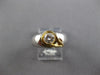 ESTATE .41CT DIAMOND 18KT 2 TONE GOLD 3D BEZEL ROUND LEAF ENGAGEMENT RING #27190