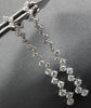 ESTATE 1.50CT DIAMOND 18K WHITE GOLD CRISS CROSS CHANDELIER FUN HANGING EARRINGS