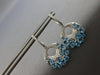 LARGE 3.98CT DIAMOND & AAA BLUE TOPAZ 14K WHITE GOLD CIRCULAR LEVERBACK EARRINGS