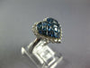 LARGE 2.16CT DIAMOND & AAA SAPPHIRE 14KT WHITE GOLD 3D PRINCESS HEART LOVE RING