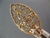 LARGE .96CT DIAMOND 14K ROSE GOLD OPEN FILIGREE DOUBLE HEART MARQUISE SHAPE RING