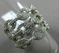 ESTATE LARGE 1.12CT DIAMOND 18KT WHITE GOLD MULTI ROW BY THE YARD LOVE KNOT RING