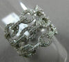 ESTATE LARGE 1.12CT DIAMOND 18KT WHITE GOLD MULTI ROW BY THE YARD LOVE KNOT RING