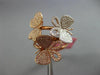 ESTATE LARGE .74CT WHITE & PINK DIAMOND 18KT WHITE & ROSE GOLD 3D BUTTERFLY RING