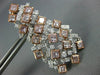 ESTATE LARGE 6.22CT WHITE & PINK DIAMOND 18KT WHITE & ROSE GOLD HANGING EARRINGS