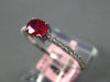 ESTATE .61CT DIAMOND & AAA RUBY 14K WHITE GOLD OVAL & ROUND FRIENDSHIP LOVE RING