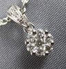 ESTATE SMALL .19CT DIAMOND 18KT WHITE GOLD 3D CLUSTER FLOWER LOVE PENDANT