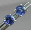 ESTATE 1.70CT AAA TANZANITE 14KT WHITE GOLD ROUND STUD EARRINGS BEAUTIFUL #22315