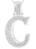 ESTATE LARGE .76CT DIAMOND 14KT WHITE GOLD 3D C INITIAL FUN FLOATING PENDANT