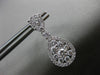 ESTATE 1.74CT DIAMOND 18K WHITE GOLD 3D PEAR SHAPE CLUSTER HALO HANGING EARRINGS