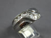 ESTATE WIDE .50CT DIAMOND 14KT WHITE GOLD CRISS CROSS DIAGONAL CHANNEL MENS RING