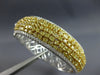 LARGE 13.44CT WHITE & FANCY YELLOW DIAMOND 18KT 2 TONE GOLD CUFF BANGLE BRACELET