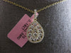 LARGE .77CT DIAMOND 14KT YELLOW GOLD 3D ROUND CLUSTER TEAR DROP FLOATING PENDANT