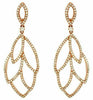 ESTATE .95CT DIAMOND 14KT ROSE GOLD 3D MULTI LEAF CLASSIC HANGING EARRINGS