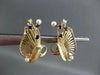 ANTIQUE AAA PEARL & SAPPHIRE 14K YELLOW GOLD HANDCRAFTED CLIP ON EARRINGS #22573