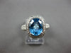 LARGE 3.49CT DIAMOND & AAA BLUE TOPAZ 14KT WHITE GOLD FILIGREE ENGAGEMENT RING