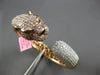 11.09CT WHITE & PINK DIAMOND & AAA EMERALD 18KT TRI COLOR GOLD BANGLE BRACELET