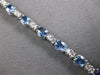 ESTATE 4.98CT DIAMOND & AAA SAPPHIRE 14K WHITE GOLD OVAL & ROUND TENNIS BRACELET
