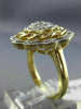 ESTATE LARGE .25CT DIAMOND 14KT TWO TONE GOLD 3D FILIGREE FLOWER MILGRAIN RING