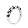 .70CT WHITE & BLACK DIAMOND 18KT WHITE GOLD 3D FILIGREE WEDDING ANNIVERSARY RING