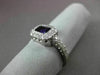 ANTIQUE 1.10CT DIAMOND & AAA AMETHYST 14KT WHITE GOLD HALO SOLITAIRE FUN RING