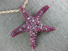 ESTATE LARGE 2.97CT AAA RUBY & PINK SAPPHIRE 18K ROSE GOLD STAR FISH FUN PENDANT