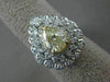 ESTATE LARGE 2.13CT WHITE & FANCY YELLOW DIAMOND 14K 2 TONE GOLD ENGAGEMENT RING