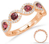 ESTATE 1.04CT DIAMOND & AAA RUBY 14KT ROSE GOLD 3D FIVE STONE INFINITY LOVE RING