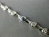 ESTATE 1.0CT ROUND DIAMOND & AAA SAPPHIRE 14KT WHITE GOLD BAMBOO BRACELET #22487