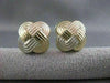 ESTATE 18KT TRI WHITE ROSE YELLOW GOLD OMEGA CLIP FILIGREE KNOT EARRINGS #21065