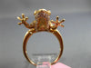 ESTATE 1.05CT PINK & BLACK DIAMOND 18KT ROSE GOLD 3D CLASSIC HAPPY FROG FUN RING