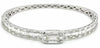 LARGE 3.68CT DIAMOND 18KT WHITE GOLD ROUND & BAGUETTE SOLITAIRE BANGLE BRACELET