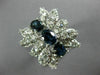 LARGE 1.86CT DIAMOND & AAA SAPPHIRE 14K WHITE GOLD BUTTERFLY FLOWER RING #26653