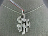 LARGE .92CT DIAMOND 18KT WHITE GOLD ROUND & BAGUETTE BRICK FUN FLOATING PENDANT