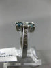WIDE .92CT ROUND & PRINCESS WHITE & BLUE DIAMOND 14KT WHITE GOLD SQUARE FUN RING