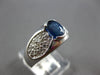 WIDE 1.58CT DIAMOND & AAA SAPPHIRE 14KT WHITE GOLD OVAL & ROUND ENGAGEMENT RING