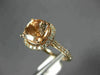 ESTATE LARGE 2.16CT DIAMOND & AAA MORGANITE 14KT ROSE GOLD HALO ENGAGEMENT RING