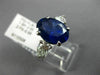 ESTATE LARGE EGL 5.03CT DIAMOND & AAA SAPPHIRE PLATINUM 3 STONE ENGAGEMENT RING
