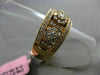 ESTATE WIDE .75CT DIAMOND 18KT ROSE GOLD 3D 3 FLOWER MILGRAIN ANNIVERSARY RING