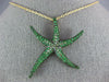 ESTATE EXTRA LARGE 3.51CT AAA TSAVORITE 18KT YELLOW GOLD 3D STARFISH FUN PENDANT