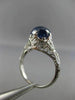 ANTIQUE 2.20CT DIAMOND & AAA CABOCHON SAPPHIRE PLATINUM 3D FILIGREE RING #25804
