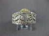 WIDE .65CT DIAMOND 14KT WHITE GOLD FILIGREE DOUBLE WAVE WEDDING ANNIVERSARY RING