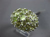 ESTATE EXTRA LARGE 6.66CT AAA PERIDOT 18KT WHITE GOLD CLUSTER FILIGREE FUN RING