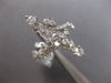 ESTATE LARGE .80CT DIAMOND 18KT WHITE GOLD CLUSTER CRISS CROSS FLORAL LEAF RING