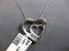 .25CT DIAMOND 14K WHITE GOLD 3D 3 STONE PAST PRESENT FUTURE DOUBLE HEART PENDANT
