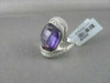 ESTATE WIDE 27MM 18KT WHITE 19.44CT AAA AMETHYST & DIAMONDS GOLD RING